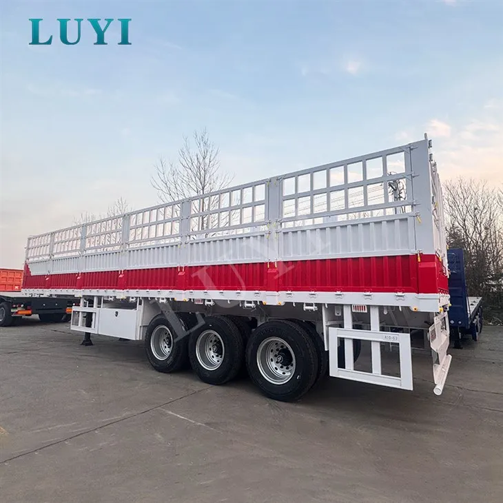 Ρυμουλκούμενα φορτηγών φορτηγών 3 Axle 40T Heavy Duty Steel Fence Cargo Truck