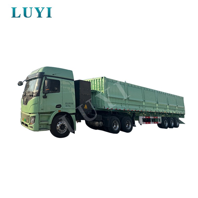 Ημι-ρυμουλκούμενο 3 αξόνων βαρέως τύπου 100 τόνων πλευρικό υδραυλικό ανατρεπόμενο