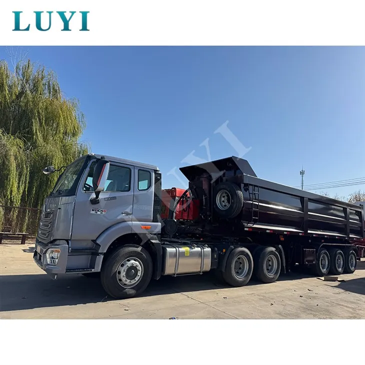 3-άξονα U-τύπου Υδραυλικό πίσω-dump Dump Semi-ρυμουλκούμενο